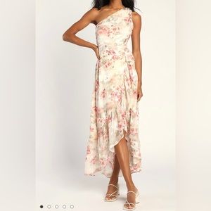 Floral one shouldered dress